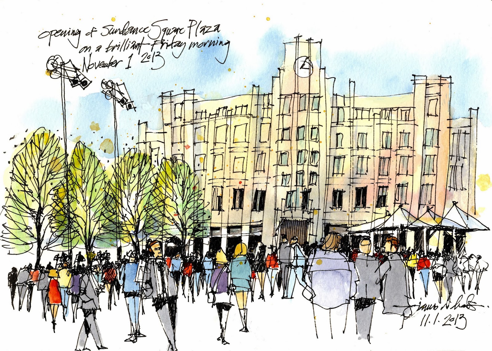 圣丹斯广场广场开幕_吉姆理查兹素描