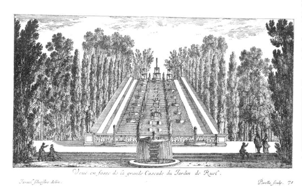 花园街，1638，水梯级和allée。图片来自Hubert Chanson。
